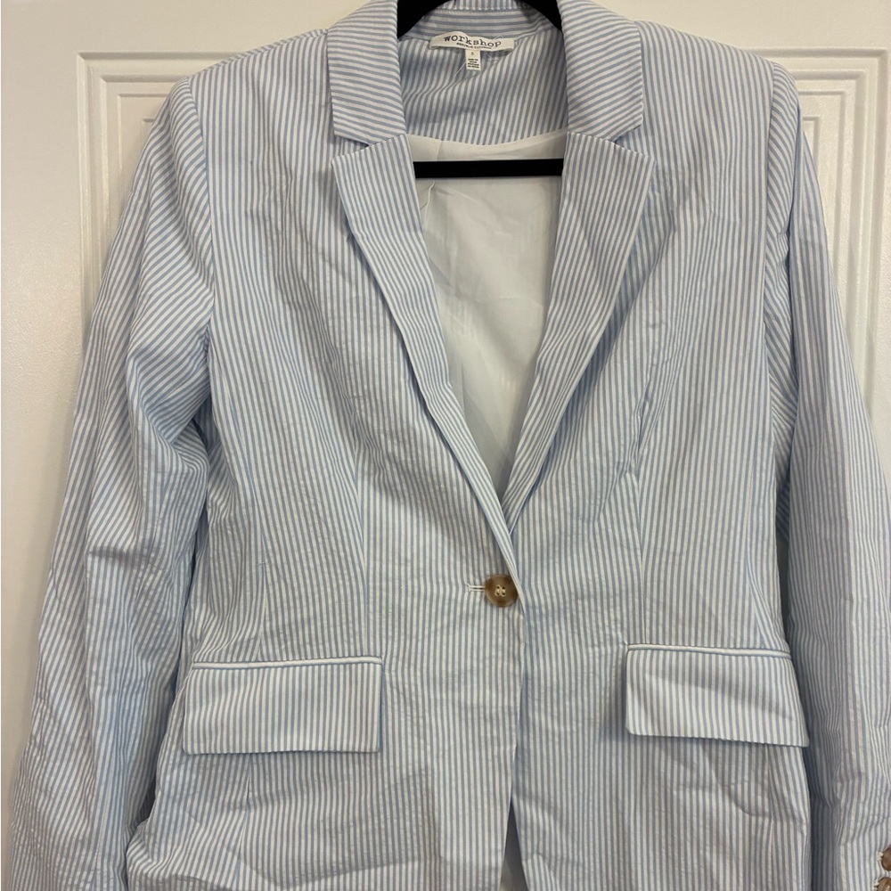Women's Blue Striped Blazer